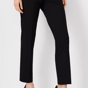 Ann Taylor Scallop Cigarette Ankle Pants, black, size 16T
